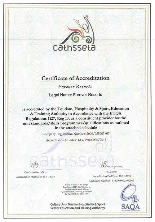 Forever Academy Certificate of Accreditation